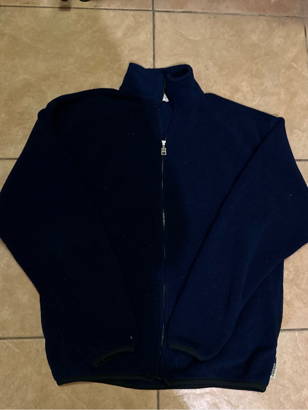 Russell Athletic Navy Full-Zip Knit Sweater